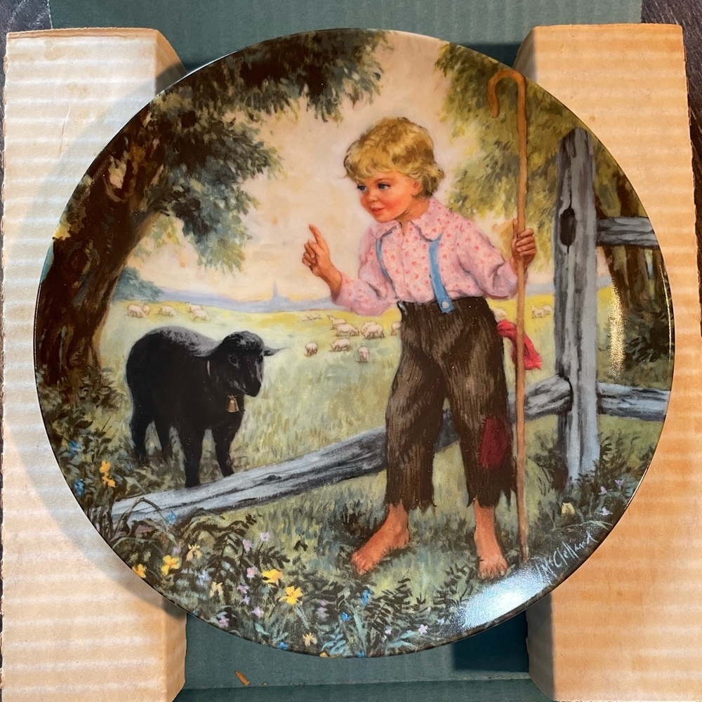 Vintage 1988 Reco "Baa, Baa, Black Sheep" Collector Plate by John McClelland – L